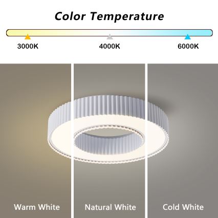 Brilagi - Dimeriuojamas LED lubų šviestuvas LUMIX LED/48W/230V 3000-6000K baltas, skersmuo 50 cm + nuotolinis valdymas