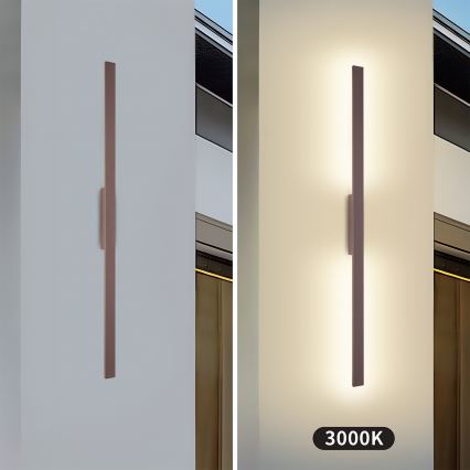 Brilagi - LED lauko sieninis šviestuvas LUNA LED/24W/230V 3000K IP65 100 cm rudas CRI 90