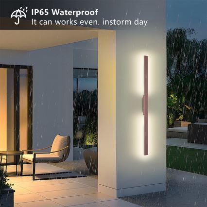 Brilagi - LED lauko sieninis šviestuvas LUNA LED/24W/230V 3000K IP65 100 cm rudas CRI 90