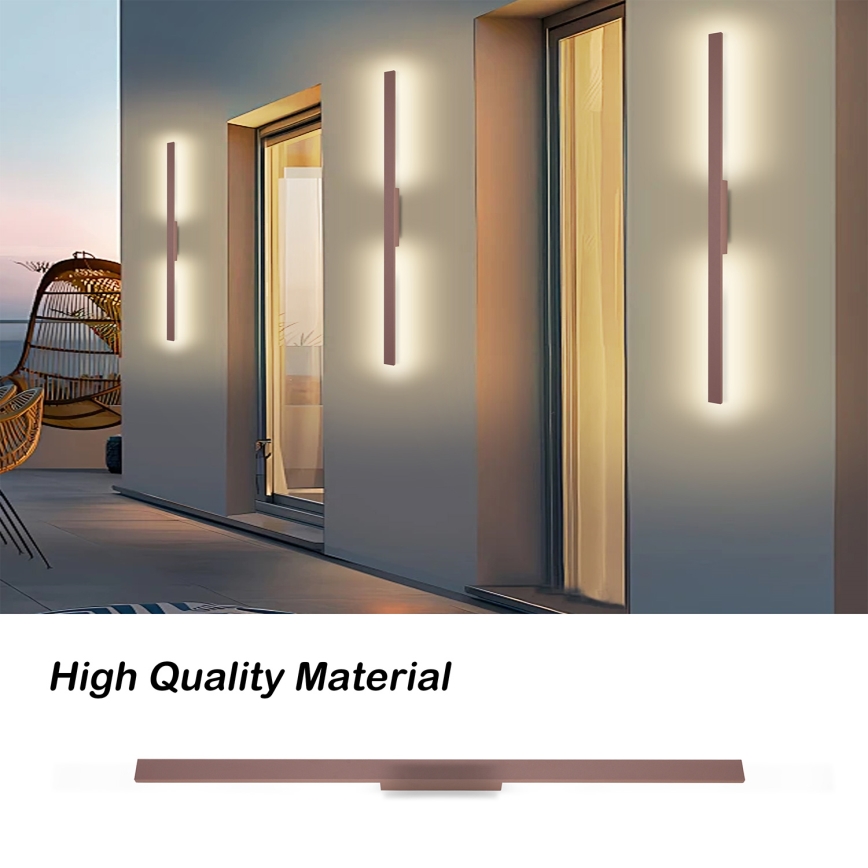 Brilagi - LED lauko sieninis šviestuvas LUNA LED/24W/230V 3000K IP65 100 cm rudas CRI 90