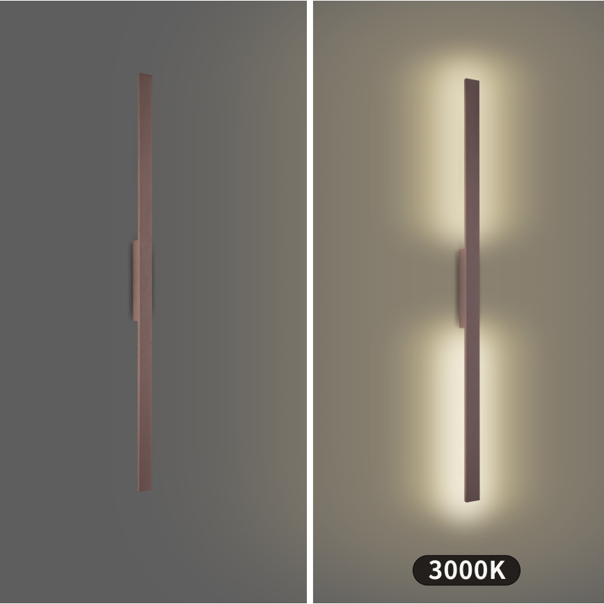 Brilagi - LED lauko sieninis šviestuvas LUNA LED/24W/230V 3000K IP65 100 cm rudas CRI 90