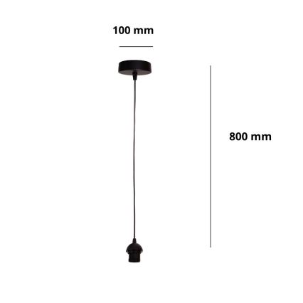 Brilagi - Maitinimo kabelis PARTY 1xE27/60W/230V Ø 10 cm juodas