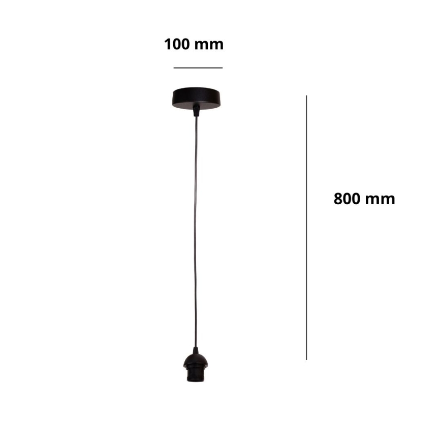 Brilagi - Maitinimo kabelis PARTY 1xE27/60W/230V Ø 10 cm juodas