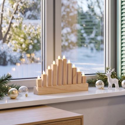 BRILAGI - Medinė kalėdinė LED žvakidė 10xLED/2xAA