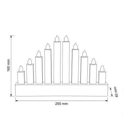 BRILAGI - Medinė kalėdinė LED žvakidė 10xLED/2xAA
