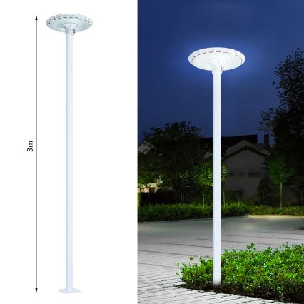 Brilagi - Metalinė strypas lauko apšvietimo stulpui URBAN 3 m stiebas skersmuo 58 mm baltas
