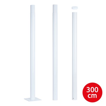 Brilagi - Metalinė strypas lauko apšvietimo stulpui URBAN 3 m stiebas skersmuo 58 mm baltas