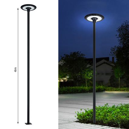 Brilagi - Metalinis strypas URBAN lauko apšvietimo stulpui, 4 m, Ø 58 mm, juodas