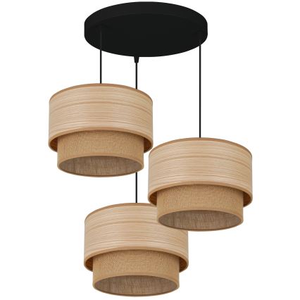 Brilagi - Pakabinamas šviestuvas ant laido MONTANA BOHO 3xE27/15W/230V ruda/juoda