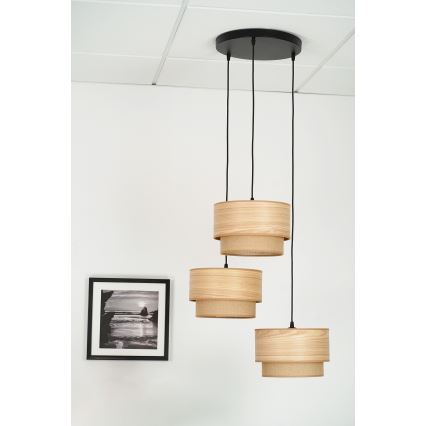 Brilagi - Pakabinamas šviestuvas ant laido MONTANA BOHO 3xE27/15W/230V ruda/juoda