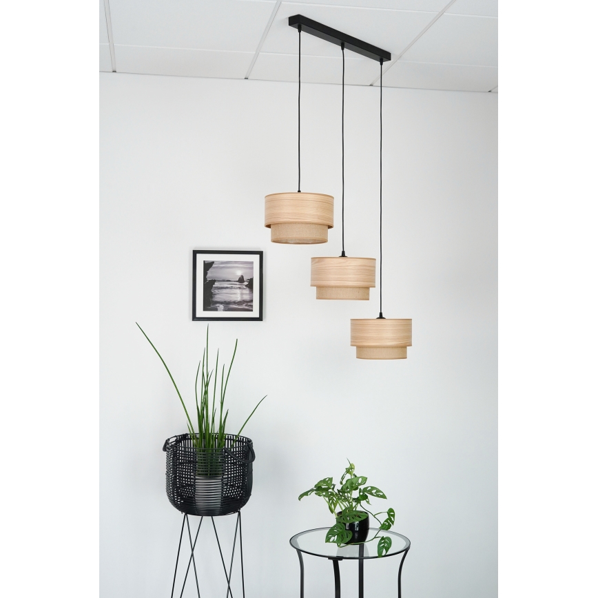 Brilagi - Pakabinamas šviestuvas ant laido MONTANA BOHO 3xE27/15W/230V ruda/juoda