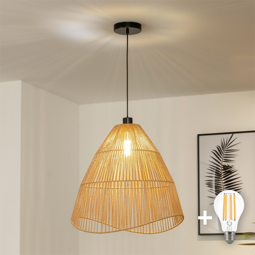 Brilagi - pakabinama LED liustra ant laido CERIA BOHO 1xE27/40W/230V skersmuo 50 cm ruda