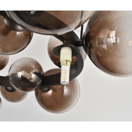 Brilagi - pakabinama LED liustra ant laido MILLA 15xG9/3W/230V ruda/dūminė ruda