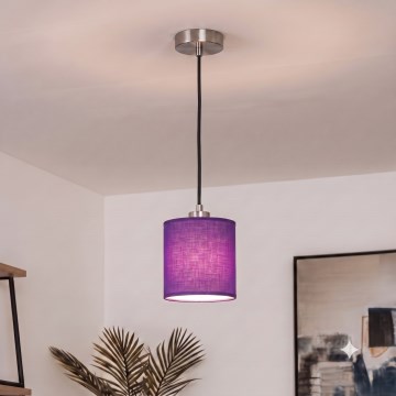 Brilagi - pakabinama LED liustra ant laido NUBILA 1xE27/60W/230V skers. 14 cm juoda/violetinė