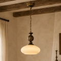 BRILAGI - Pakabinama liustra ant grandinės MOLLERO 1xE27/15W/230V skersmuo 24 cm bronza/patina
