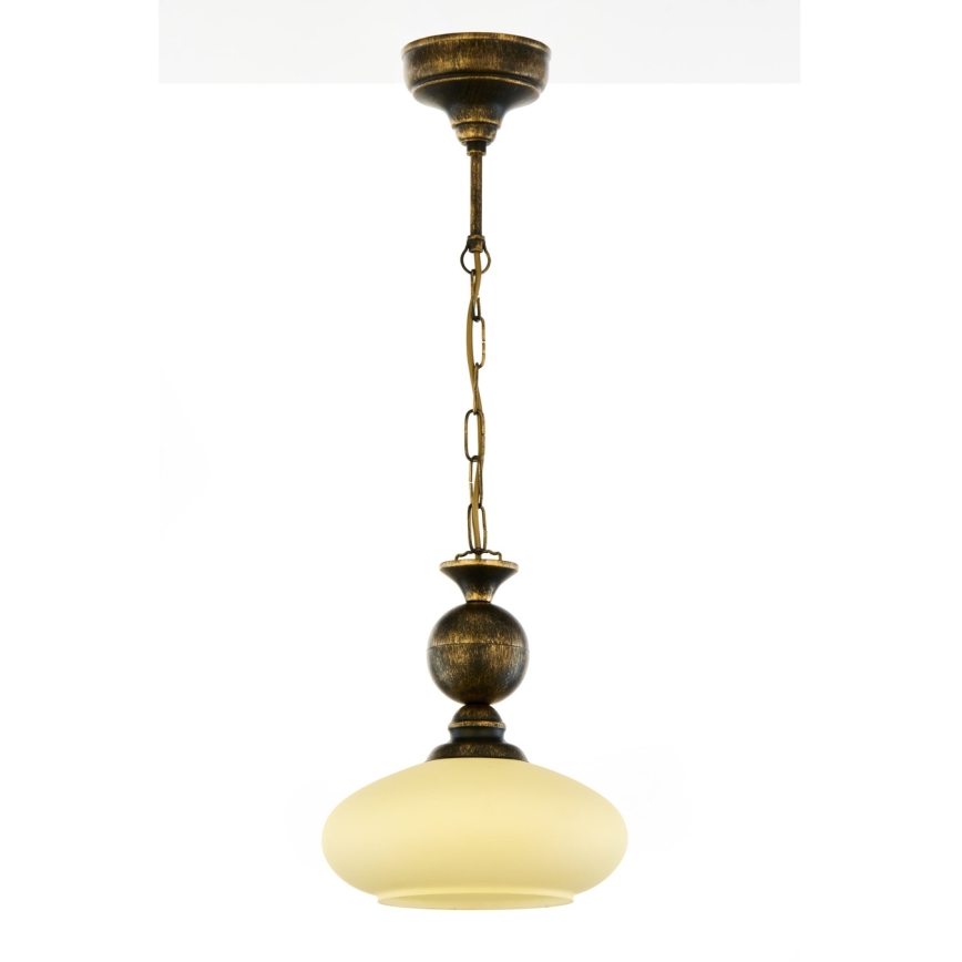BRILAGI - Pakabinama liustra ant grandinės MOLLERO 1xE27/15W/230V skersmuo 24 cm bronza/patina