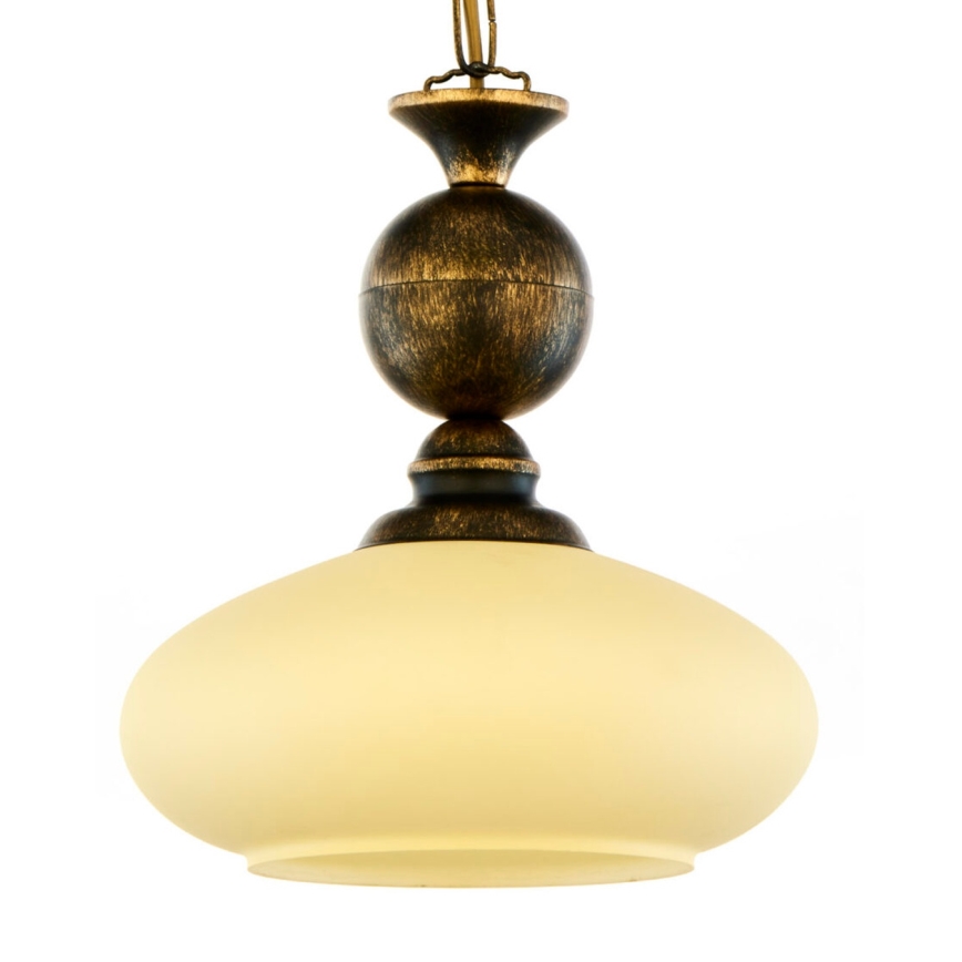 BRILAGI - Pakabinama liustra ant grandinės MOLLERO 1xE27/15W/230V skersmuo 24 cm bronza/patina