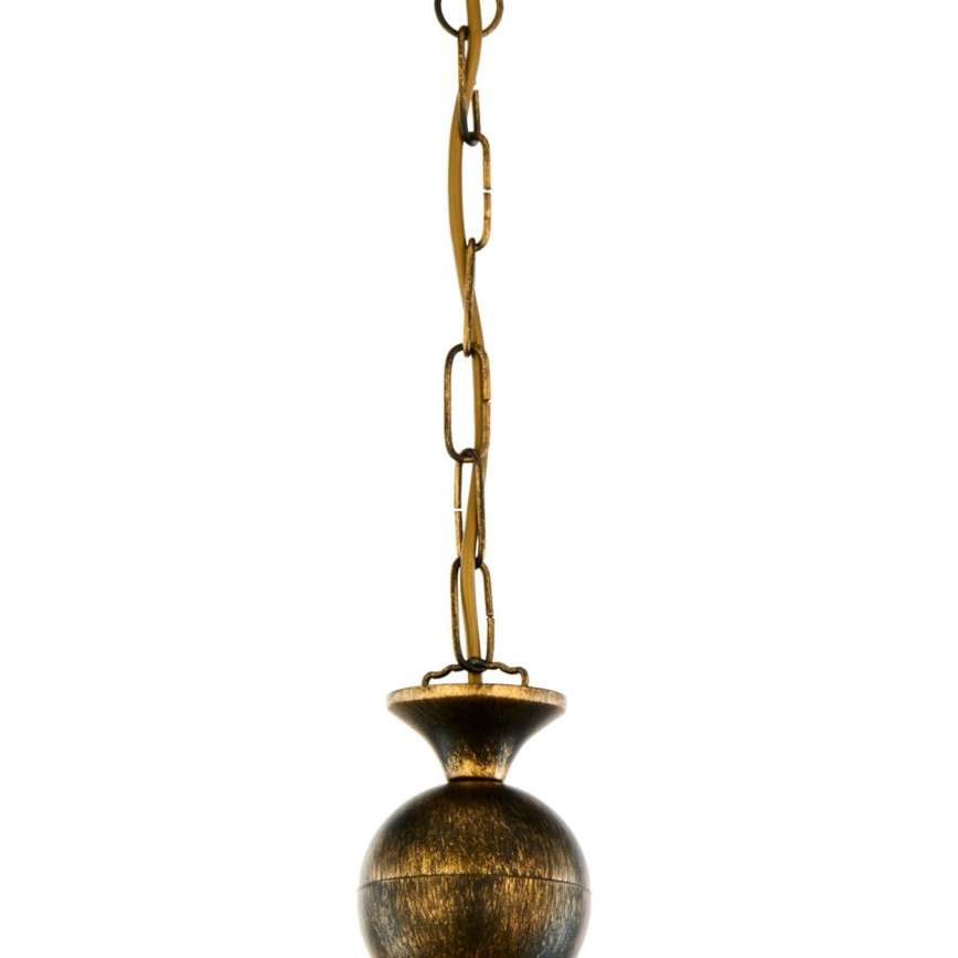 BRILAGI - Pakabinama liustra ant grandinės MOLLERO 1xE27/15W/230V skersmuo 24 cm bronza/patina