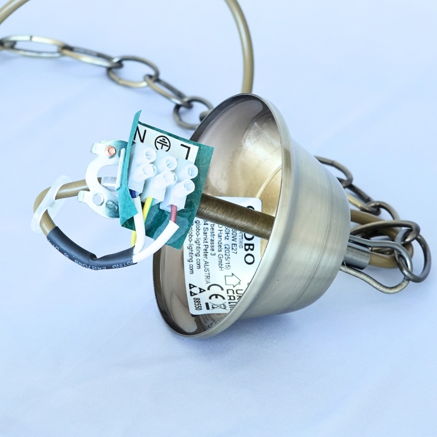 Brilagi - Pakabinama liustra ant grandinės NOSTALGIA 1xE27/60W/230V