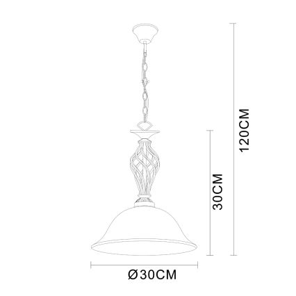 Brilagi - Pakabinama liustra ant grandinės NOSTALGIA 1xE27/60W/230V