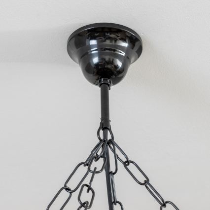 Brilagi - Pakabinama liustra ant grandinės ROATA 8xE14/40W/230V, skersmuo 70 cm, bukas/riešutas