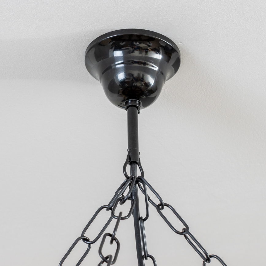 Brilagi - Pakabinama liustra ant grandinės ROATA 8xE14/40W/230V, skersmuo 70 cm, bukas/riešutas