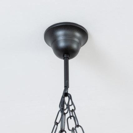 Brilagi - Pakabinama liustra ant grandinės TIMONA 4xE14/40W/230V skersmuo 50 cm bukas/riešutas