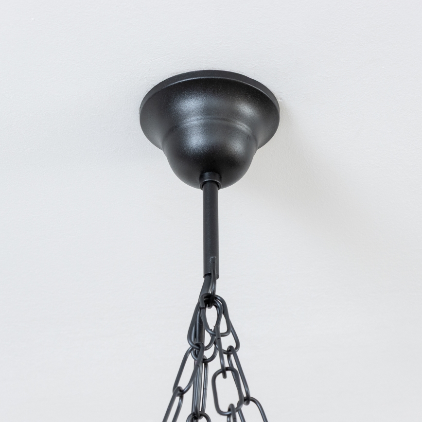 Brilagi - Pakabinama liustra ant grandinės TIMONA 4xE14/40W/230V skersmuo 50 cm bukas/riešutas