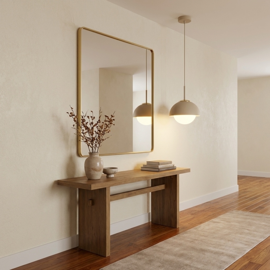 Brilagi - Pakabinama liustra ant laido 1xE27/60W/230V Ø 18 cm smėlinė/auksinė