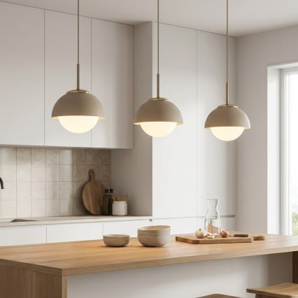 Brilagi - Pakabinama liustra ant laido 1xE27/60W/230V Ø 18 cm smėlinė/auksinė