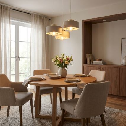 Brilagi - Pakabinama liustra ant laido 3xE27/60W/230V smėlinė/auksinė