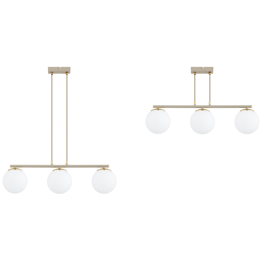 Brilagi - Pakabinama liustra ant laido 3xE27/60W/230V smėlio/auksinė