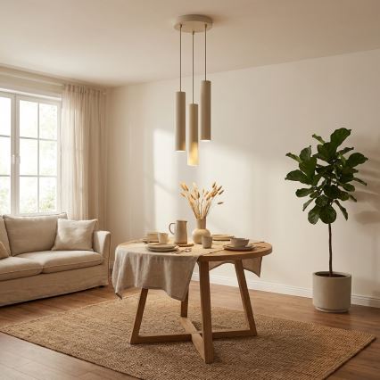 Brilagi - Pakabinama liustra ant laido 3xGU10/15W/230V smėlio/auksinė