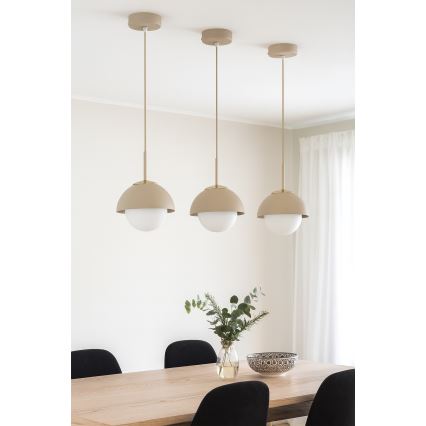 Brilagi - Pakabinama liustra ant laido COSMO 1xE27/60W/230V Ø 18 cm smėlinė/auksinė