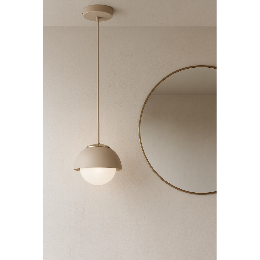 Brilagi - Pakabinama liustra ant laido COSMO 1xE27/60W/230V Ø 18 cm smėlinė/auksinė