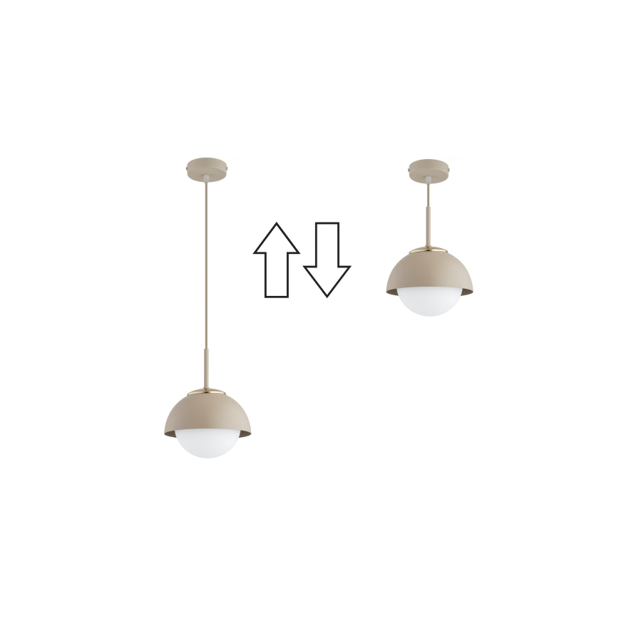 Brilagi - Pakabinama liustra ant laido COSMO 1xE27/60W/230V Ø 18 cm smėlinė/auksinė