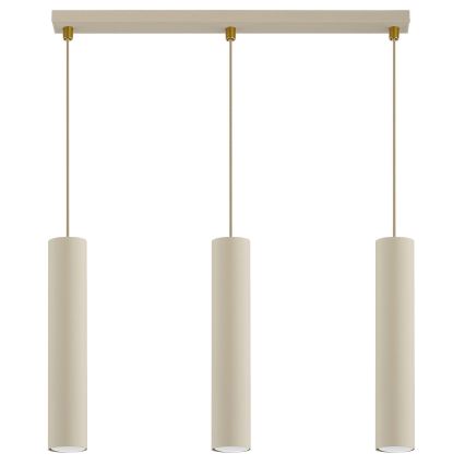 Brilagi - Pakabinama liustra ant laido TUBE 3xGU10/15W/230V smėlinė/auksinė