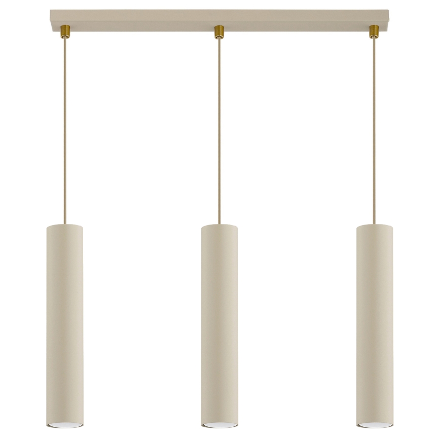 Brilagi - Pakabinama liustra ant laido TUBE 3xGU10/15W/230V smėlinė/auksinė