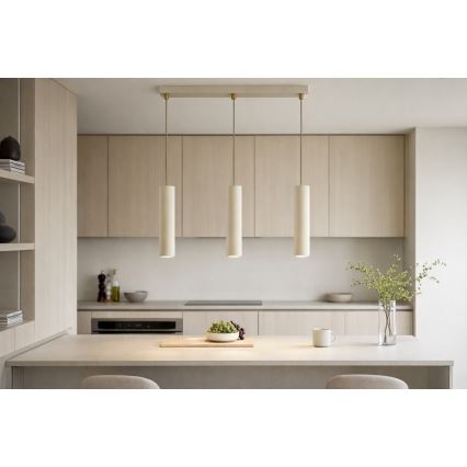 Brilagi - Pakabinama liustra ant laido TUBE 3xGU10/15W/230V smėlinė/auksinė