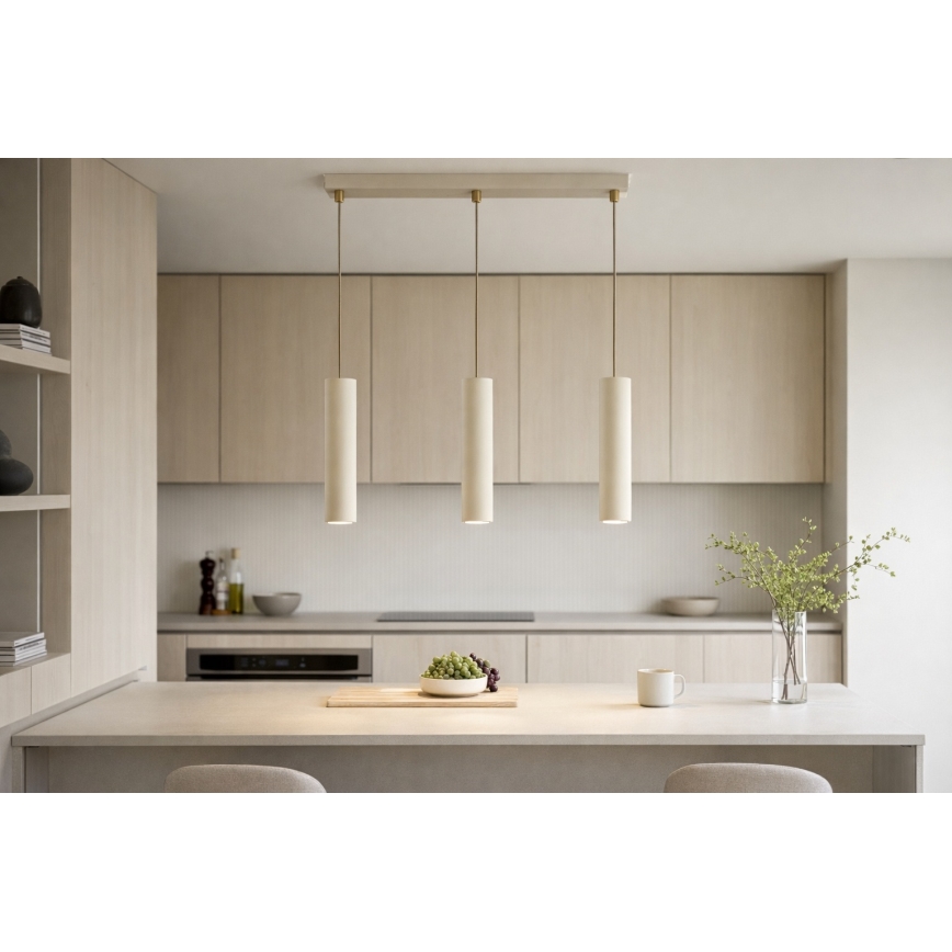 Brilagi - Pakabinama liustra ant laido TUBE 3xGU10/15W/230V smėlinė/auksinė