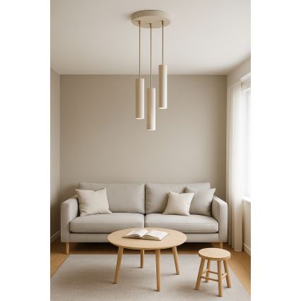 Brilagi - Pakabinama liustra ant laido TUBE 3xGU10/15W/230V smėlio/auksinė