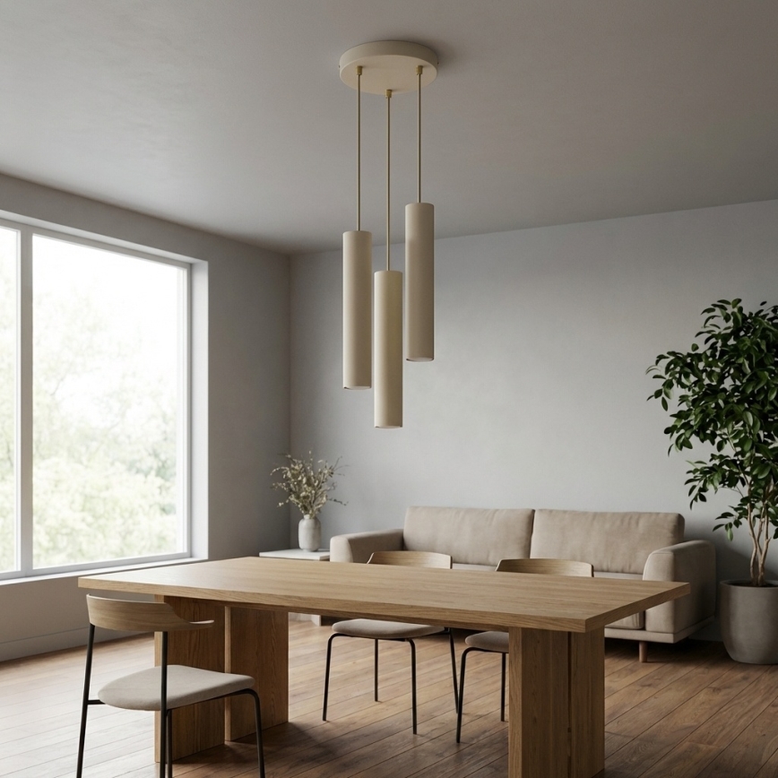 Brilagi - Pakabinama liustra ant laido TUBE 3xGU10/15W/230V smėlio/auksinė