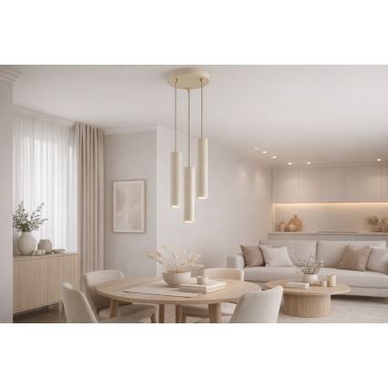Brilagi - Pakabinama liustra ant laido TUBE 3xGU10/15W/230V smėlio/auksinė