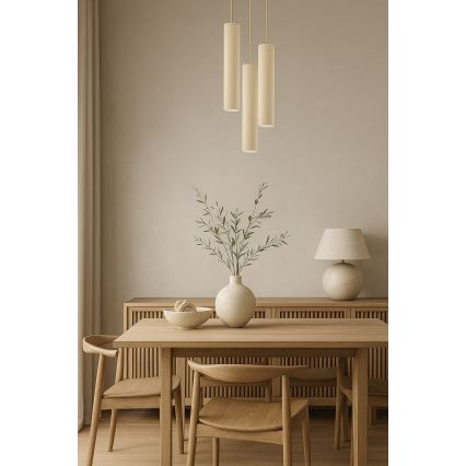Brilagi - Pakabinama liustra ant laido TUBE 3xGU10/15W/230V smėlio/auksinė