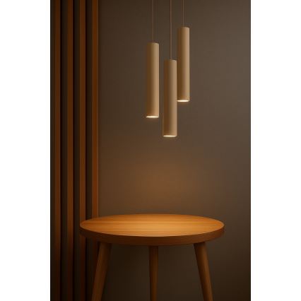 Brilagi - Pakabinama liustra ant laido TUBE 3xGU10/15W/230V smėlio/auksinė