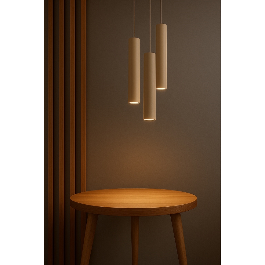 Brilagi - Pakabinama liustra ant laido TUBE 3xGU10/15W/230V smėlio/auksinė