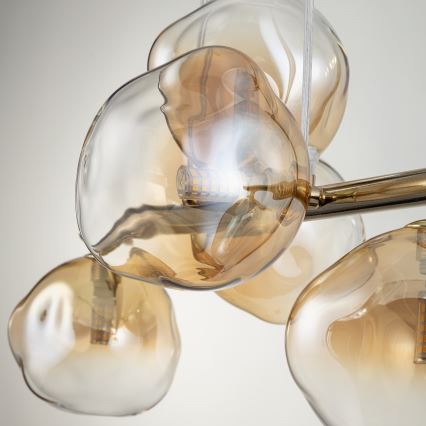 Brilagi - pakabinama liustra ant laido VULCANO 5xG9/8W/230V auksinė/dūminė smėlio spalvos