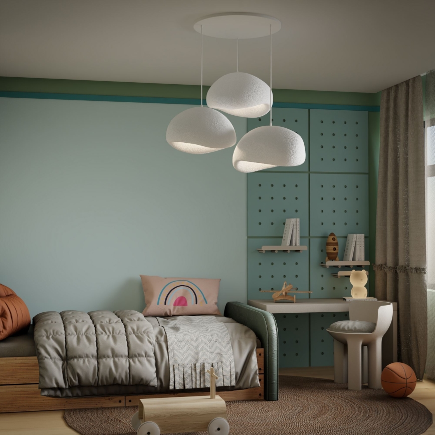 Brilagi - Pakabinama liustra ant laido WABI SABI 3xE27/40W/230V balta