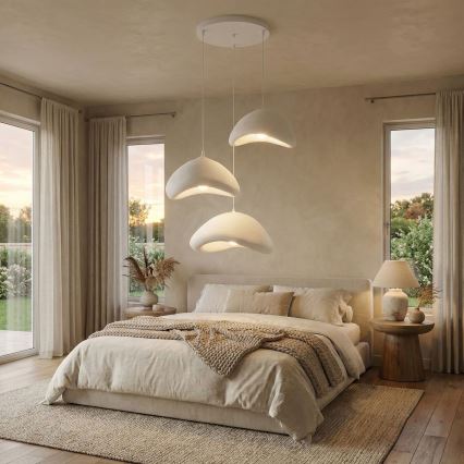 Brilagi - pakabinama liustra ant laido WABI SABI 3xE27/40W/230V, skersmuo 82 cm, balta