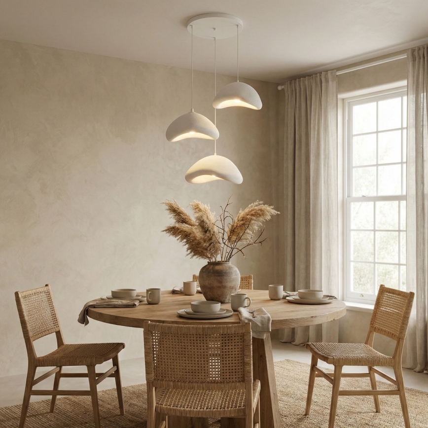 Brilagi - pakabinama liustra ant laido WABI SABI 3xE27/40W/230V, skersmuo 82 cm, balta